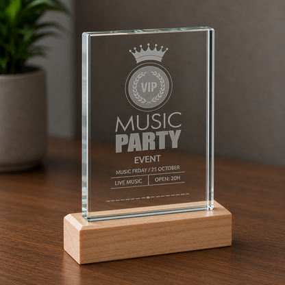 Glass And Wood  Hi-Rise Trophy