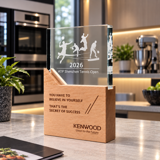Glass And Wood Rectangle Trophy