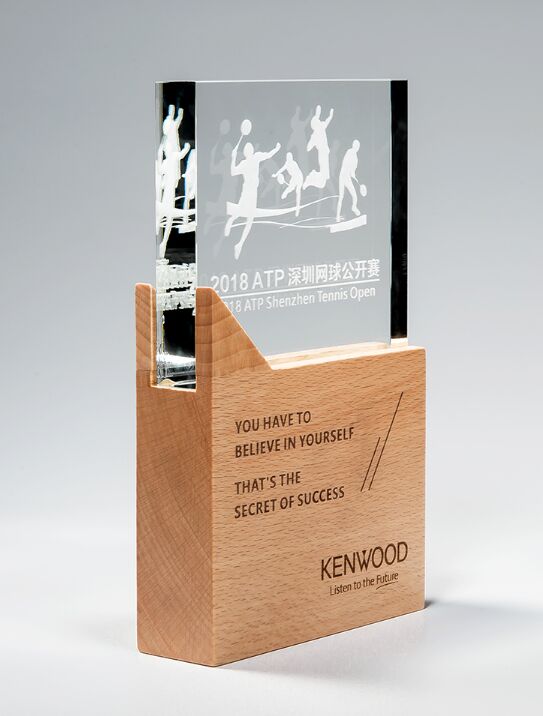 Glass And Wood Rectangle Trophy