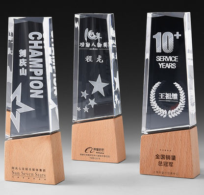 Crystal And Wood Trophy