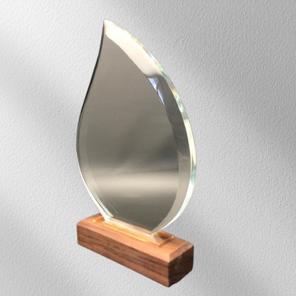 Glass And Wood Flame Trophy