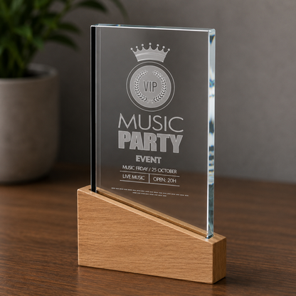 Supreme Glass And Wood Trophy