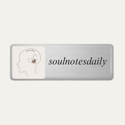 Metallic Finish Name Badge with resin coating (logo and text - 1 line)