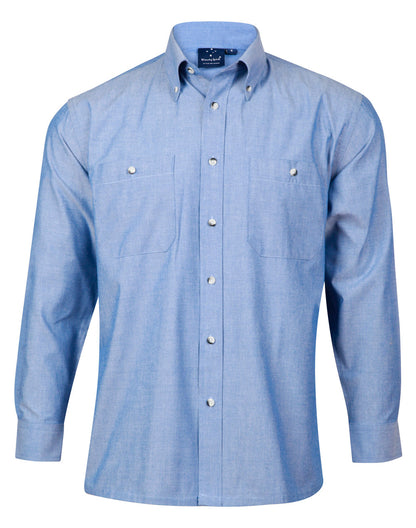 [BS03L] Mens w/f chambray shirt L/S