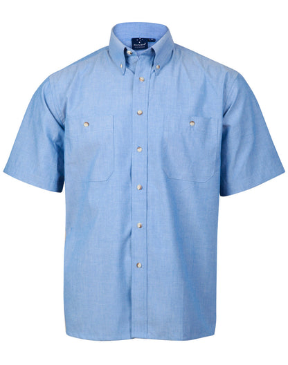 [BS03S] Mens w/f chambray shirt S/S