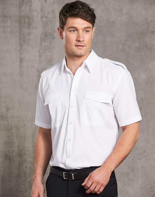 [BS06S] Unisex epaulette shirt ,short sleeve.