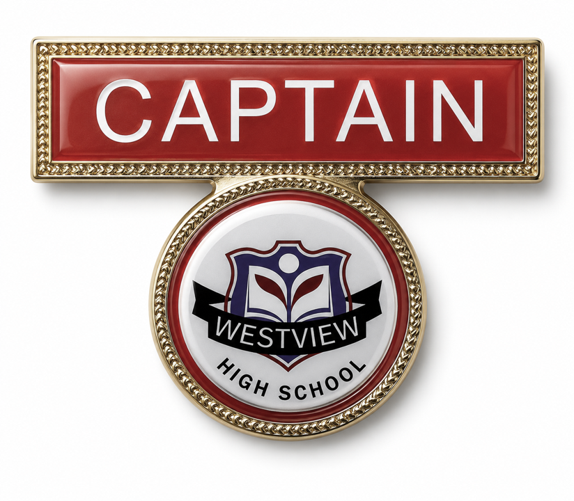 Double metal badge with pin fixture