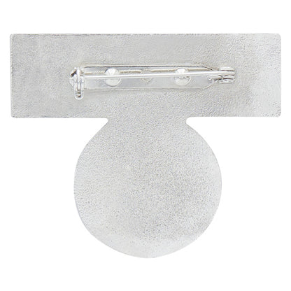 Double metal badge with pin fixture