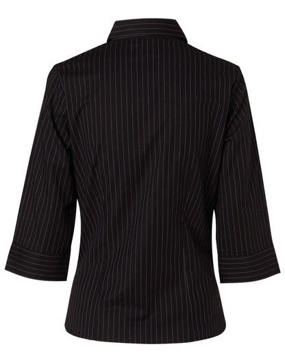 [BS18] Ladies' 3/4 Sleeve Stretch Stripe Shirt