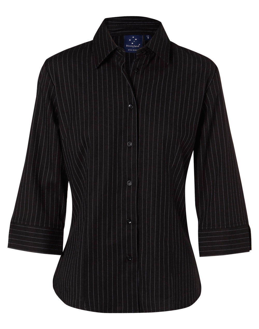 [BS18] Ladies' 3/4 Sleeve Stretch Stripe Shirt