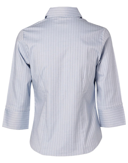 [BS18] Ladies' 3/4 Sleeve Stretch Stripe Shirt