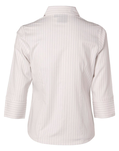 [BS18] Ladies' 3/4 Sleeve Stretch Stripe Shirt