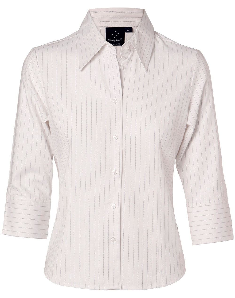 [BS18] Ladies' 3/4 Sleeve Stretch Stripe Shirt