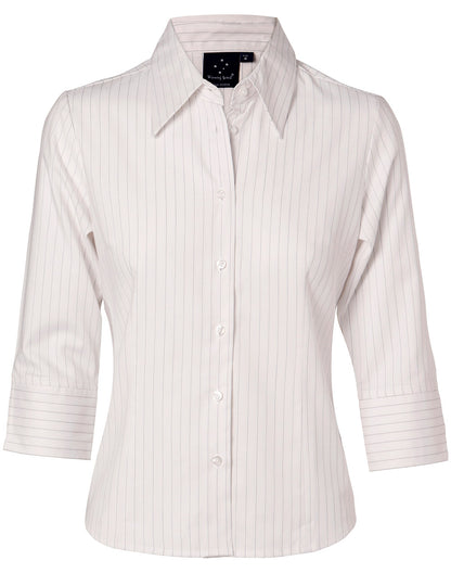 [BS18] Ladies' 3/4 Sleeve Stretch Stripe Shirt