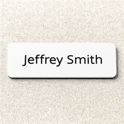 Engraved Name badge with pin (text - 1 line)