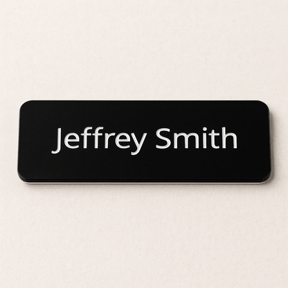 Engraved Name badge with pin (text - 1 line)