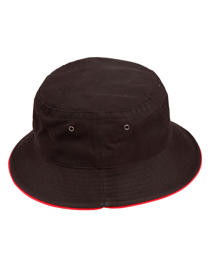 [CH31] soft washed sandwich bucket hat
