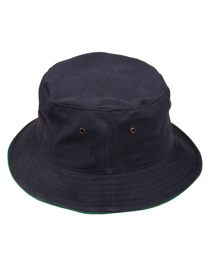 [CH31] soft washed sandwich bucket hat