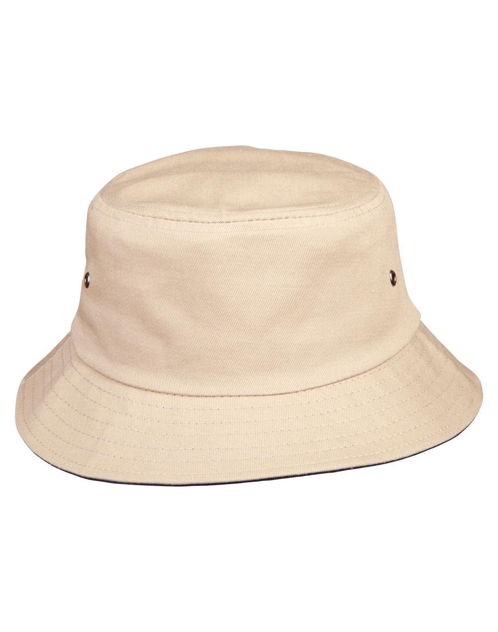 [CH32A] contrasting underbrim bucket hat