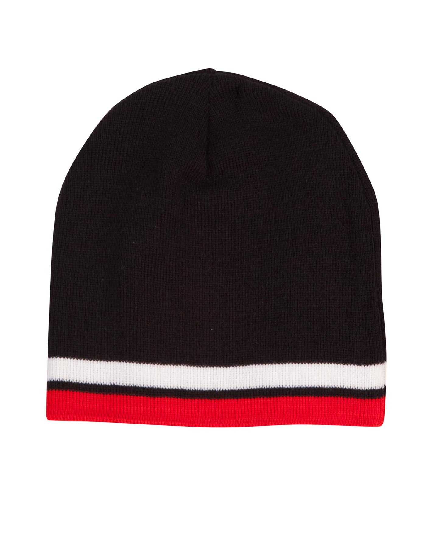[CH63] Knitted 100% acrylic contrast stripes beanie