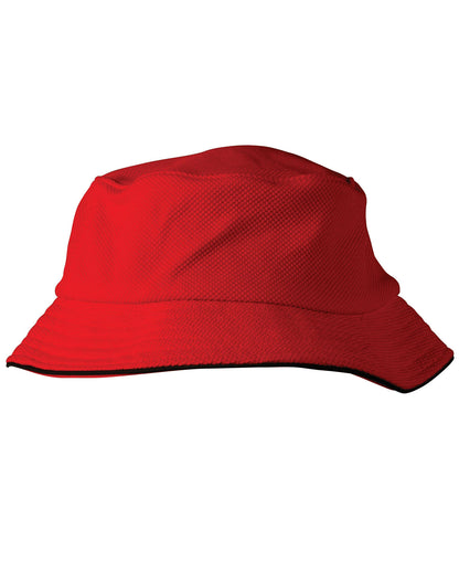 [CH71] Pique mesh with sandwich trim bucket hat