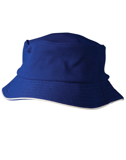 [CH71] Pique mesh with sandwich trim bucket hat