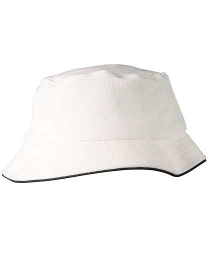 [CH71] Pique mesh with sandwich trim bucket hat
