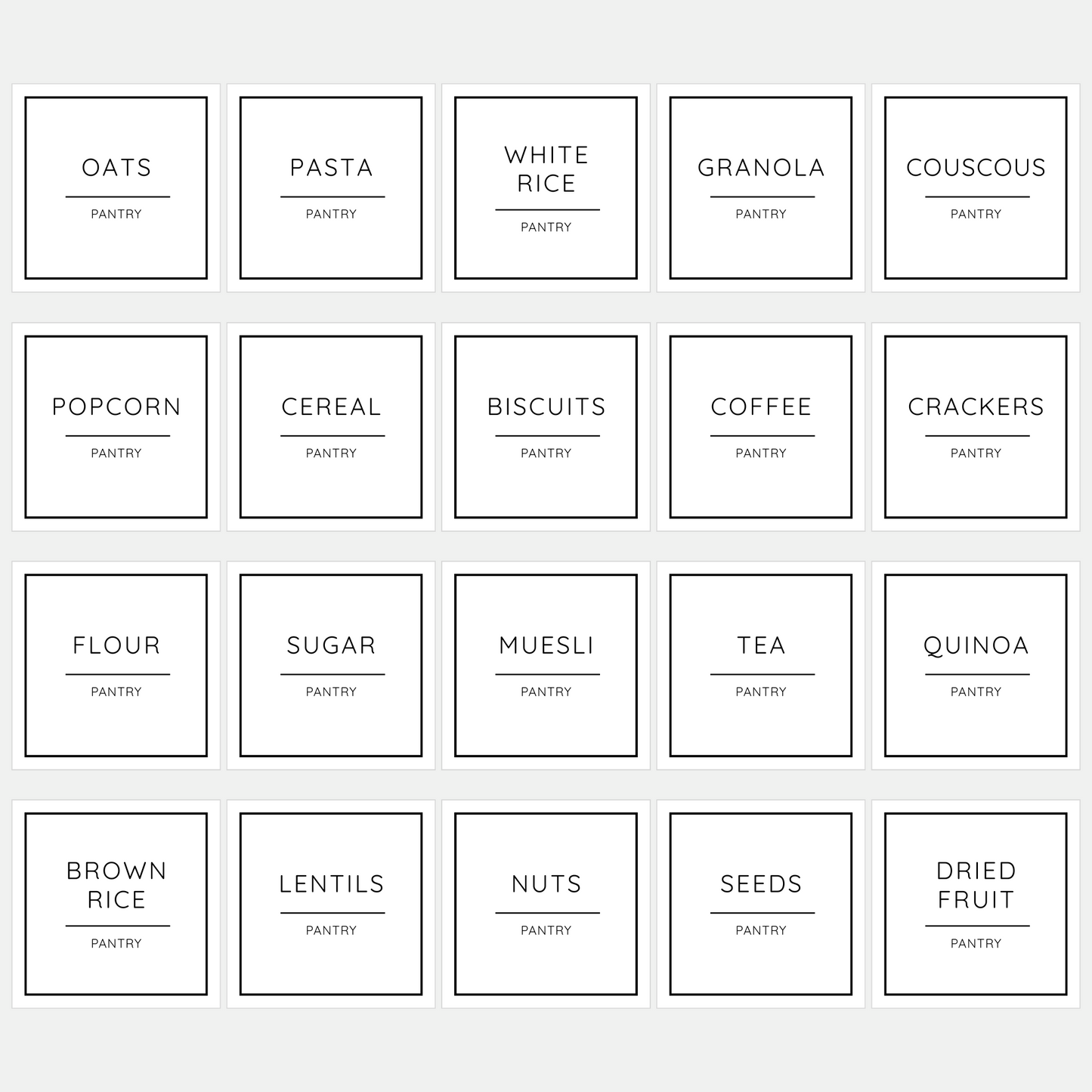 Pantry Labels