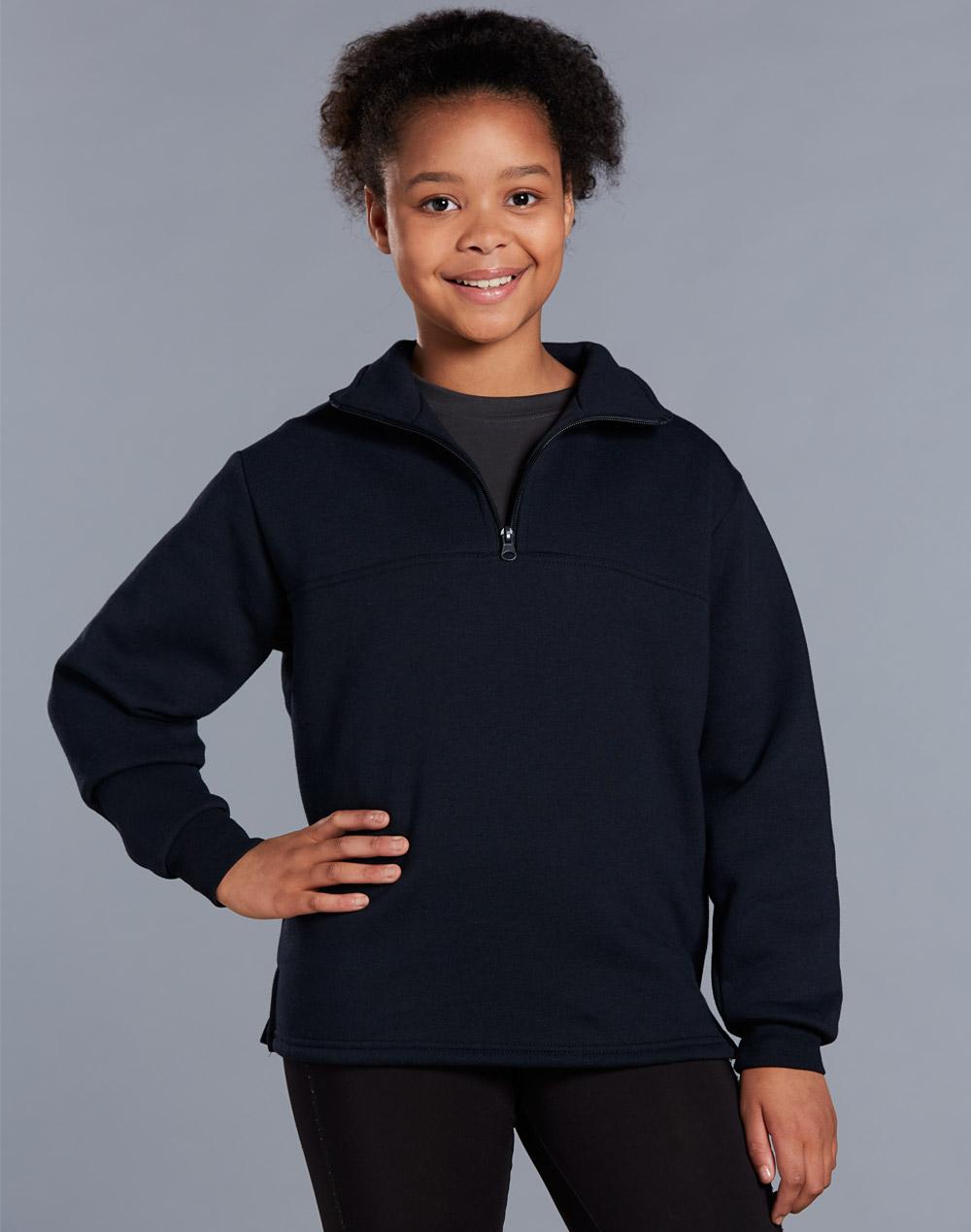 [FL02K] Kid's 1/2 zip collar fleecy sweat
