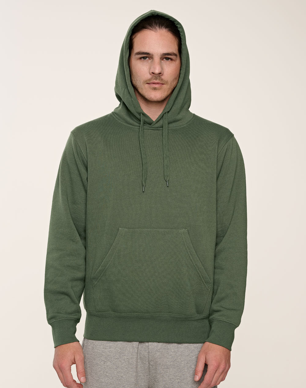 [FL09] Adult's Close Front  Contrast Fleecy Hoodie