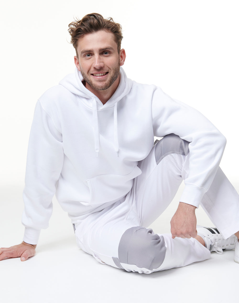 [FL09] Adult's Close Front  Contrast Fleecy Hoodie