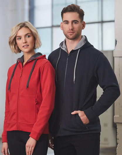 [FL17] Men's Full Zip Contrast Fleece Hoodie