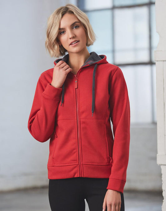 [FL18] Ladies' Full Zip Contrast Fleece Hoodie