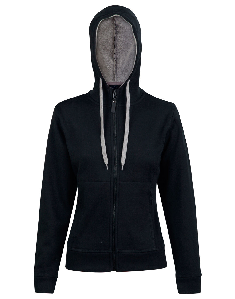 [FL18] Ladies' Full Zip Contrast Fleece Hoodie