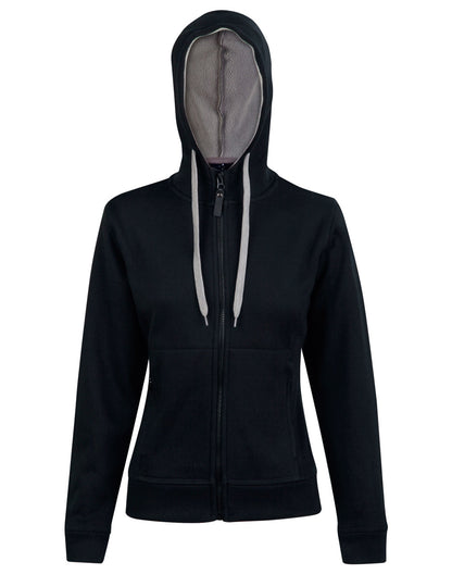 [FL18] Ladies' Full Zip Contrast Fleece Hoodie