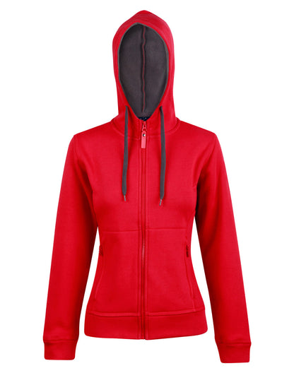 [FL18] Ladies' Full Zip Contrast Fleece Hoodie