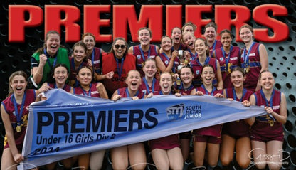 Custom triangular premiership flags with full colour sublimation printing.