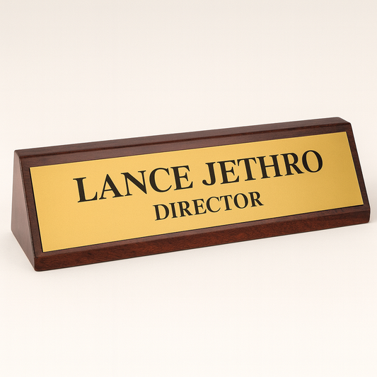 Timber Desk Sign