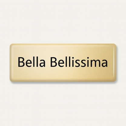 Metallic Finish Name Badge with resin coating (text 1 line)