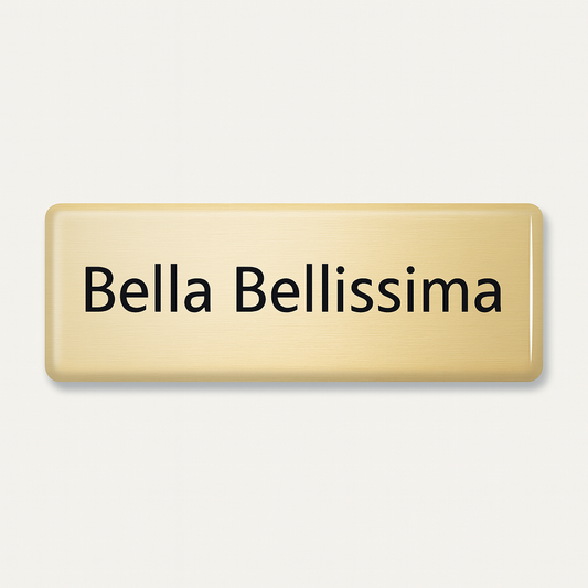 Metallic Finish Name Badge with resin coating (text 1 line)