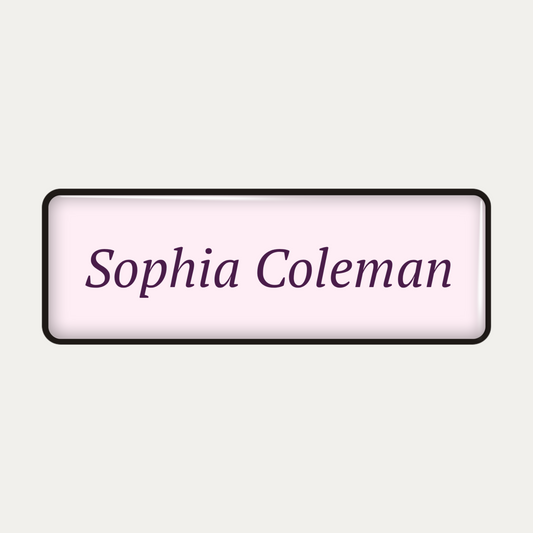 Metal name badge with resin coating (text 1 line)