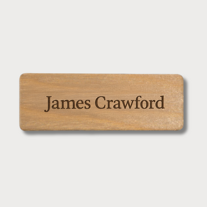 Engraved Wooden Name badge (text - 1 line)