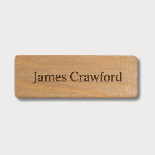 Engraved Wooden Name badge (text - 1 line)