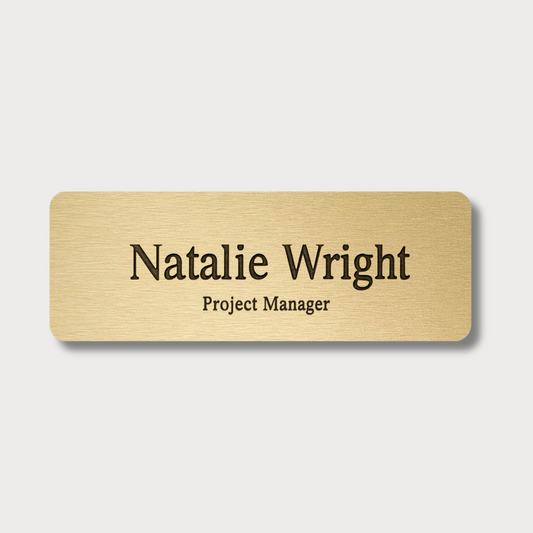 Engraved Name badge with pin (text - 2 lines)