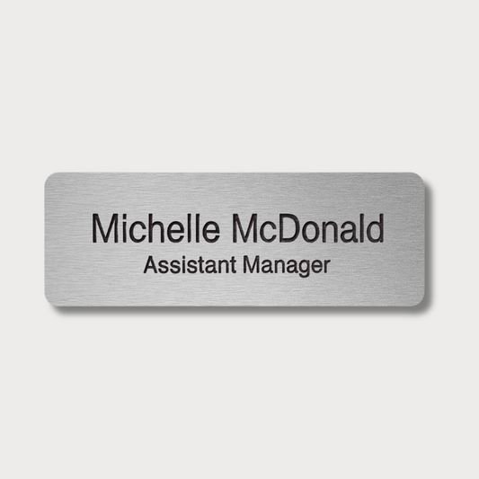 Engraved Name badge with magnet (text - 2 lines)