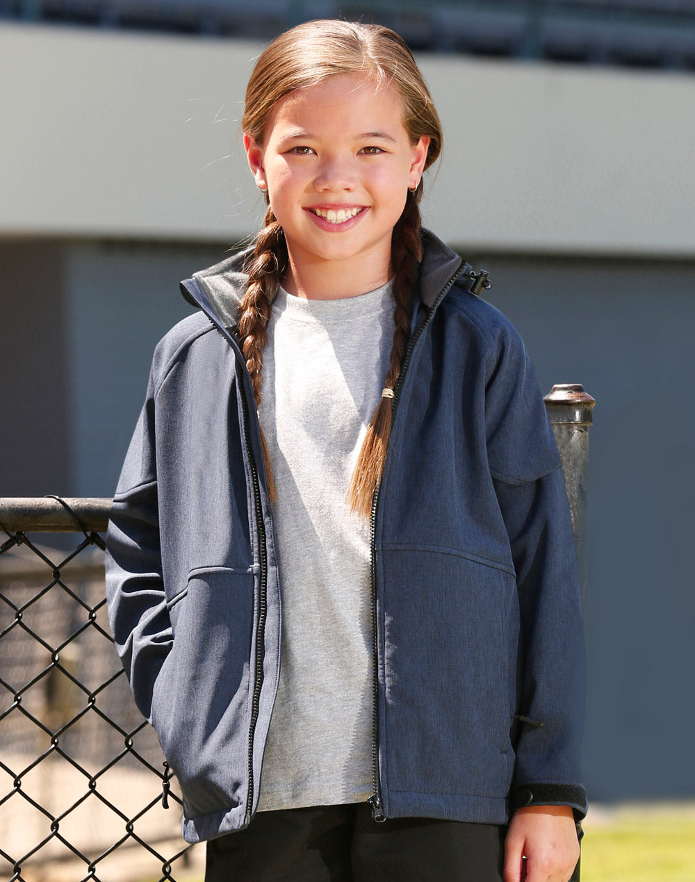 [JK33K] Kids' Softshell Full Zip Hoodie