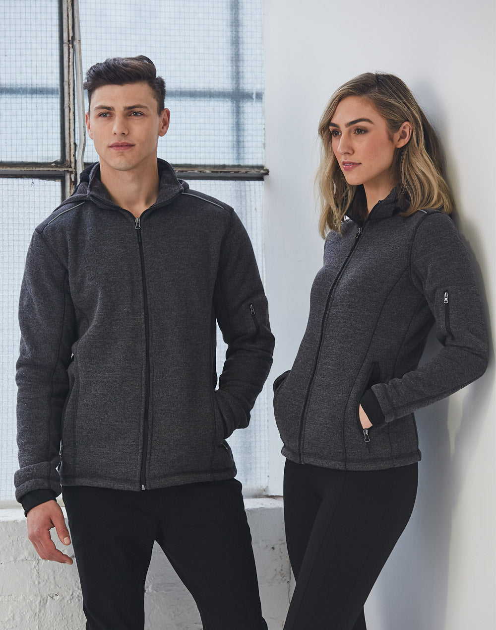 [JK41] Men's Heather Bonded Fleece Jacket