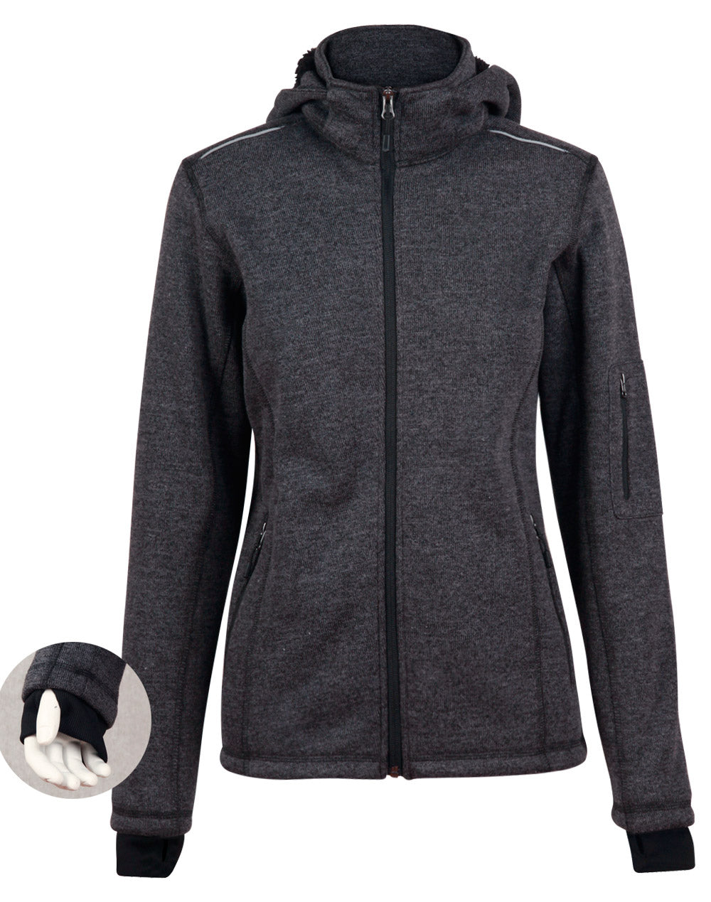 [JK42] Ladies' Heather Bonded Fleece Jacket