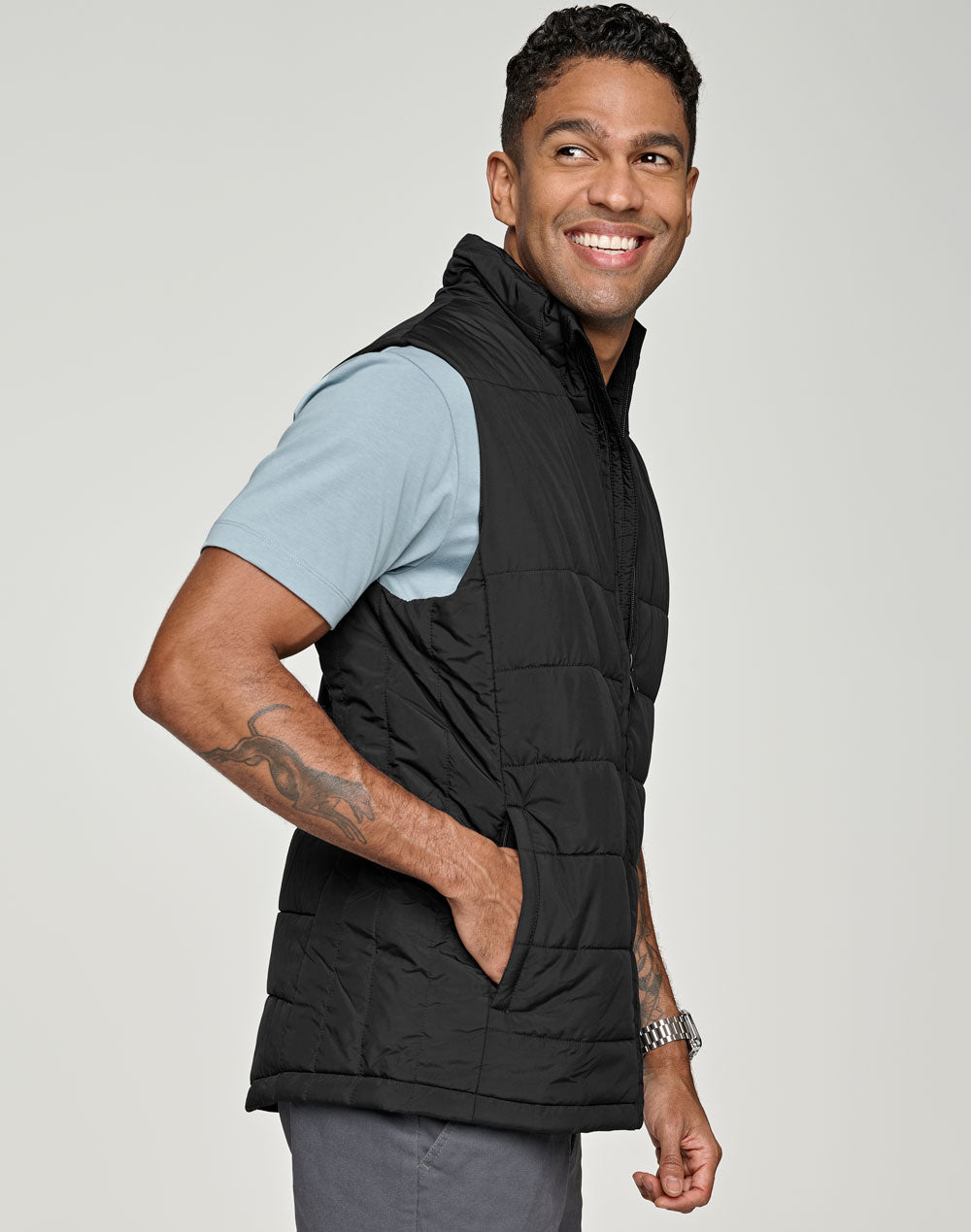 [JK61] Men's Sustainable Insulated Puffer Vest (3D Cut)