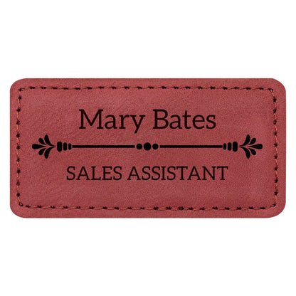 Leatherette Engraved Name Badge